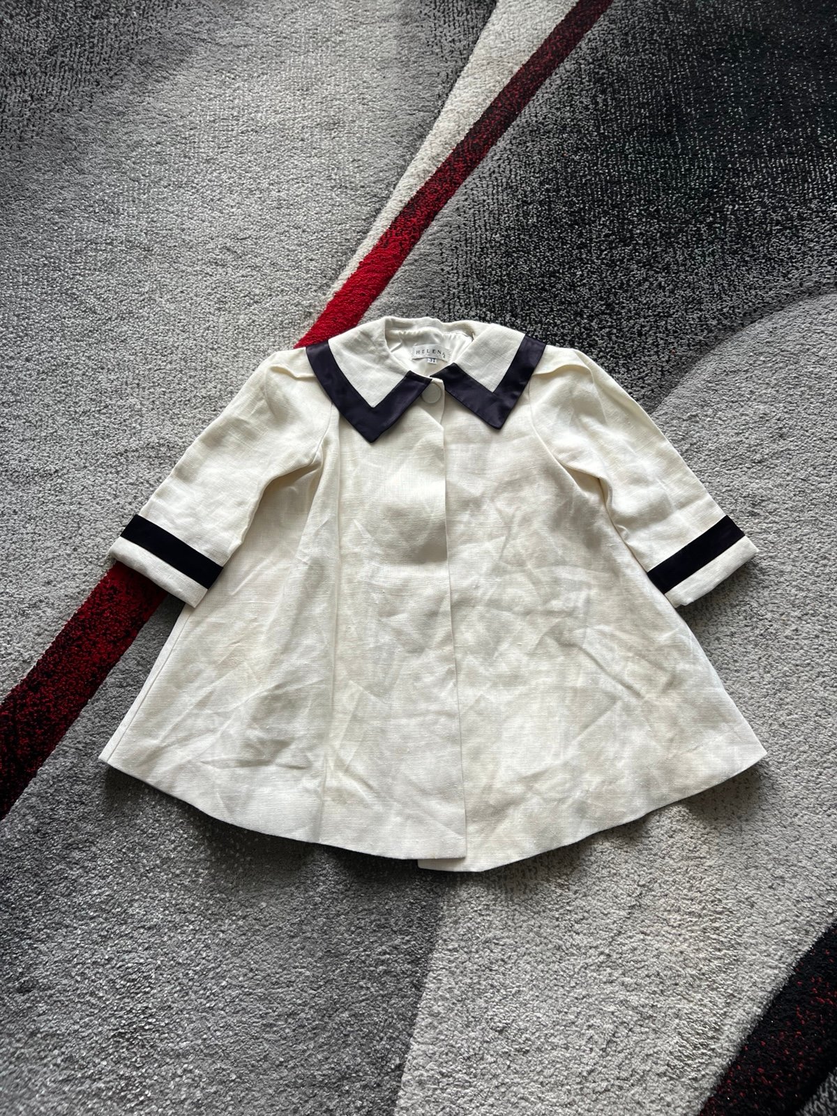 Helena Vintage Girls Linen Peacoat