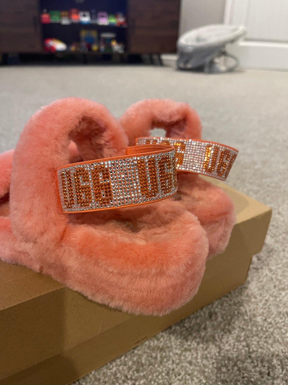 UGG Fluff Yeah Slide Bling Soft Coral Slides