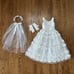 Size 7 First Communion / Flower Girl Gorgeous Dress, Crown Veil and Gloves