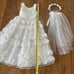 Size 7 First Communion / Flower Girl Gorgeous Dress, Crown Veil and Gloves