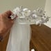 Size 7 First Communion / Flower Girl Gorgeous Dress, Crown Veil and Gloves