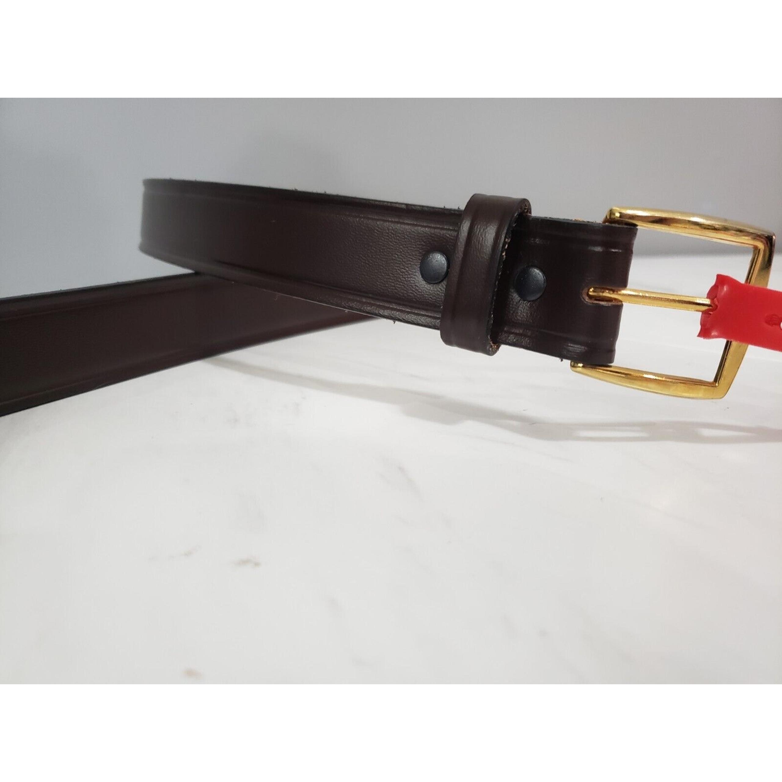 NEW Dickies Men Casual Leather Belt Solid Brown Size 46 Work Big & Tall Vtg Dark
