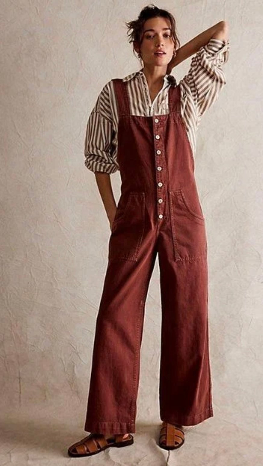 NWT size XL Free People We The Free Fields Of Flowers Wide Leg Overalls