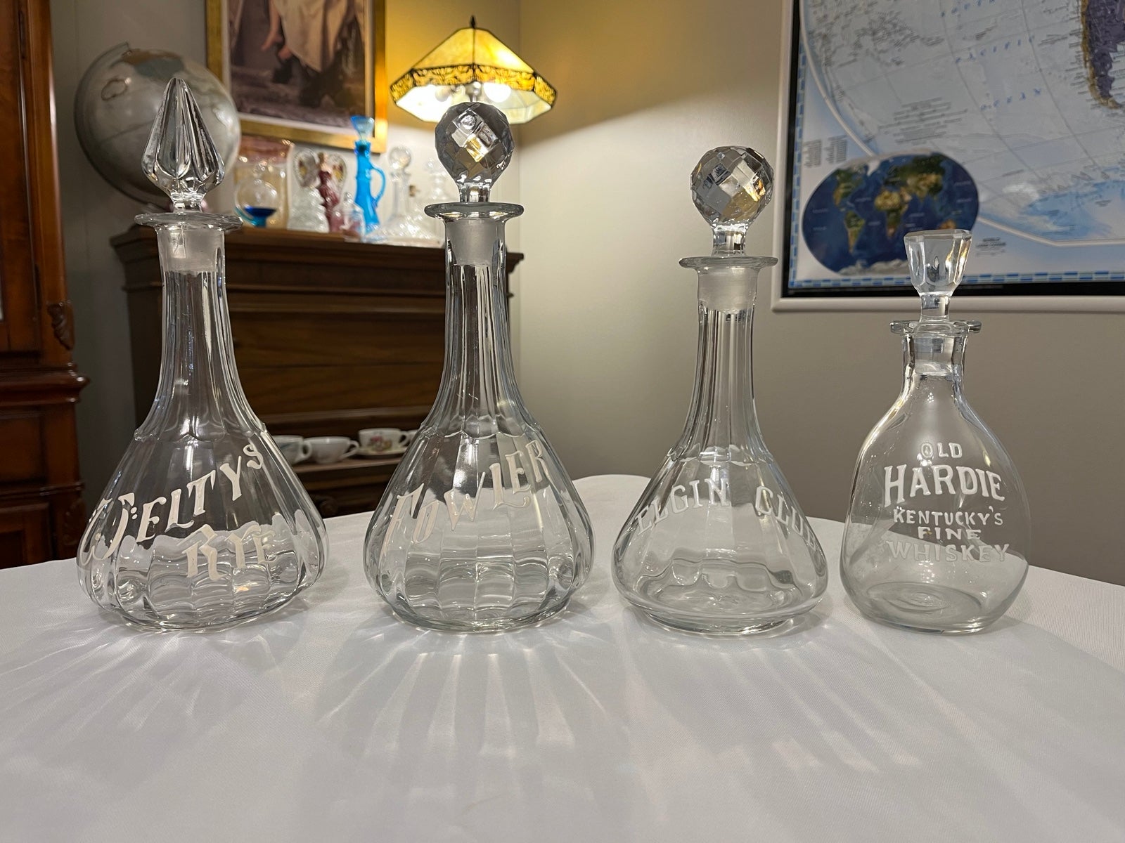 Pre-Prohibition Back Bar Decanters Early 1900s - Welty's Rye