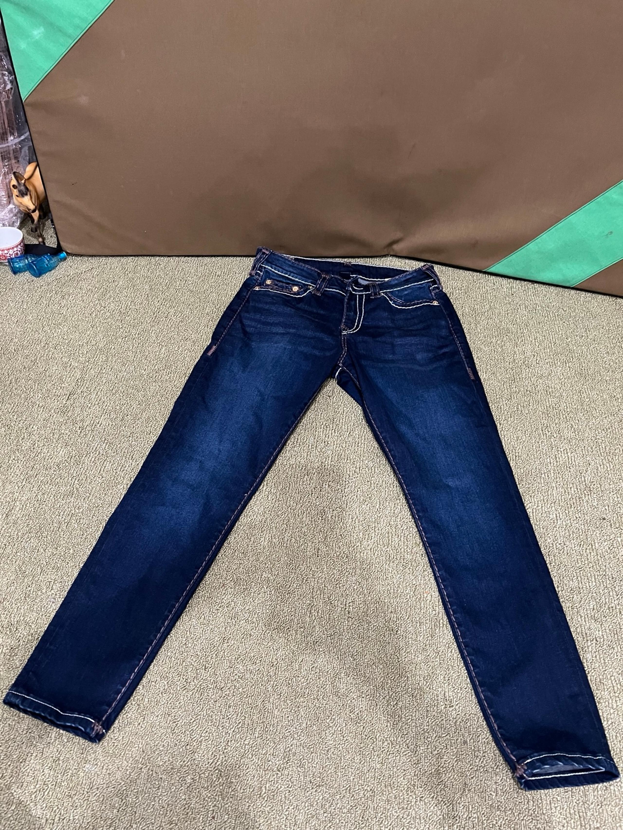 True Religion Jennie Curvy Skinny Jeans Womens 31 Dark Blue Mid-Rise Stretch