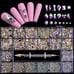 Nail Rhinestones Kit, Nail Art Decorations Flat AB