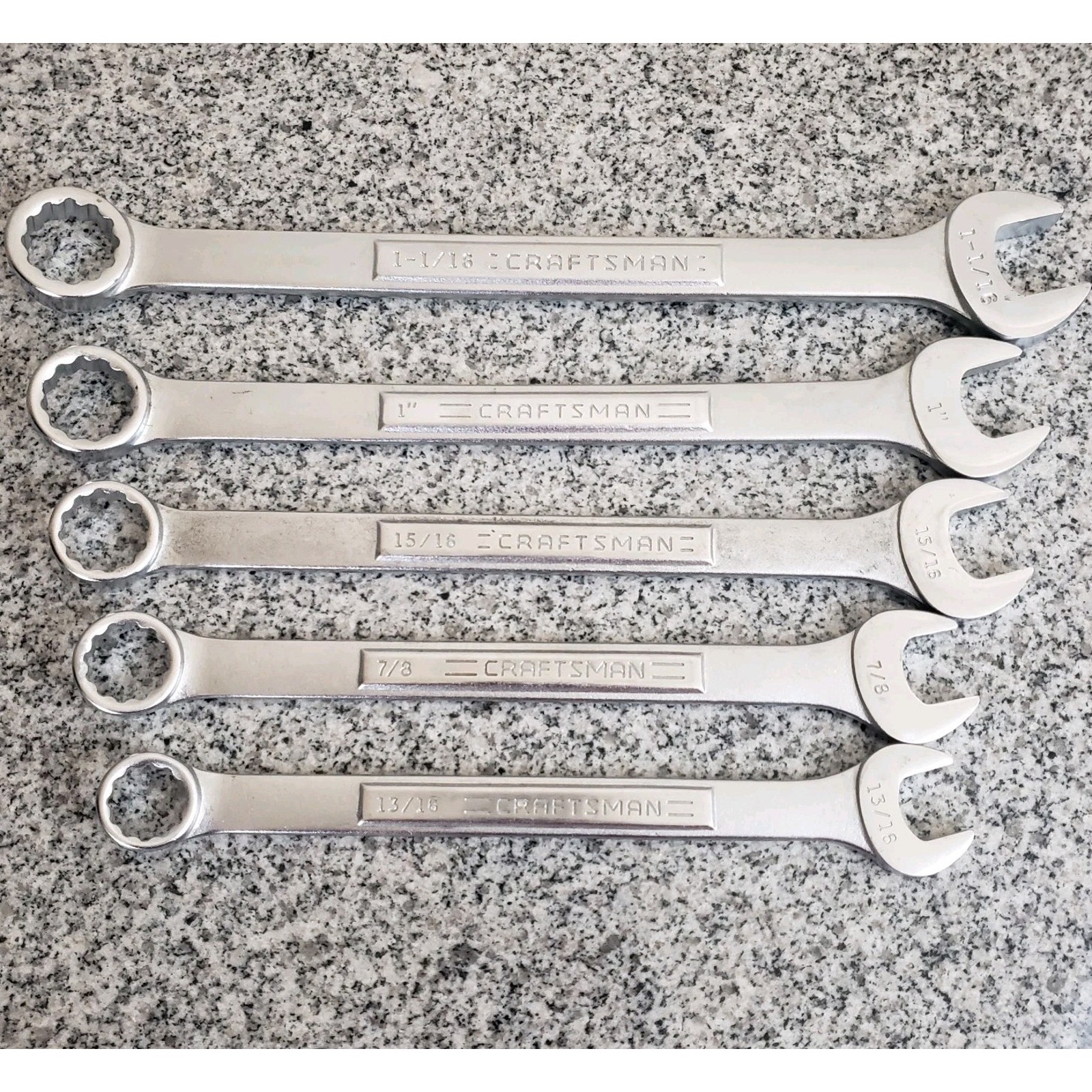 Craftsman 5-Piece Combination Wrench Set SAE 12 Pt 13/16 - 1-1/16 44702 to 44706
