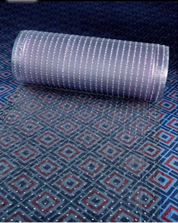 Clear Plastic Runner Rug Carpet Protector Mat Ribbed Multi-Grip 26in X 50ft