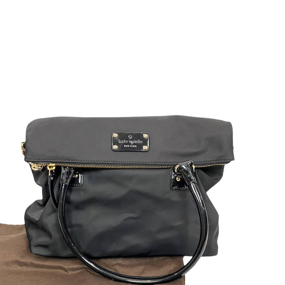 Kate Spade New York Shoulder bag Black Nylon with Patent Leather Trim Satchel
