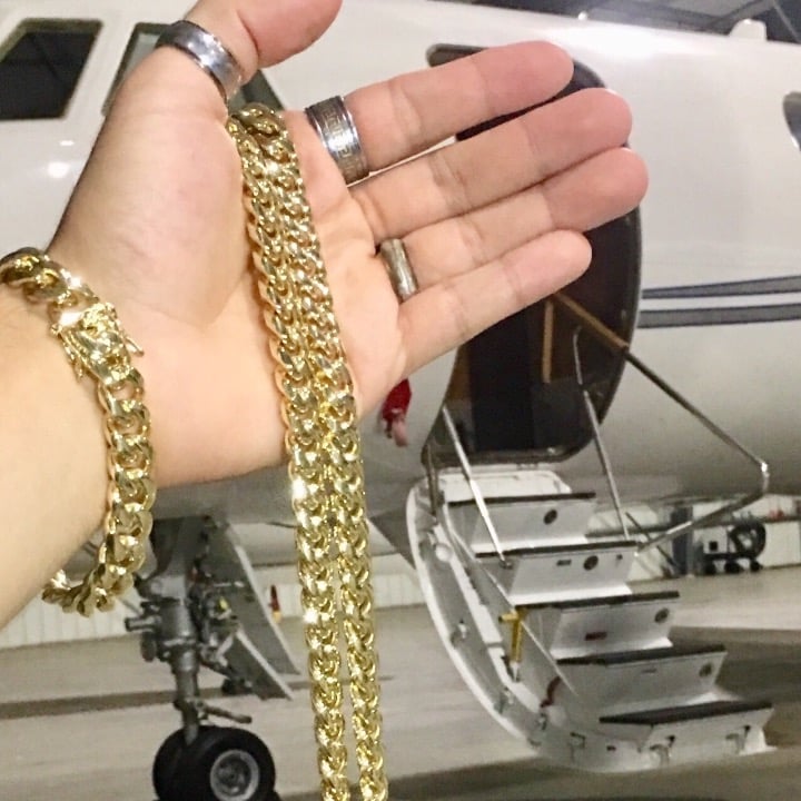 CUBAN LINK 18K GOLD NEW CHAIN ITALY