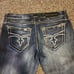 ROCK REVIVAL Charlotte Mid Rise Easy Boot Cut bling Embellished sequins, Sz 27