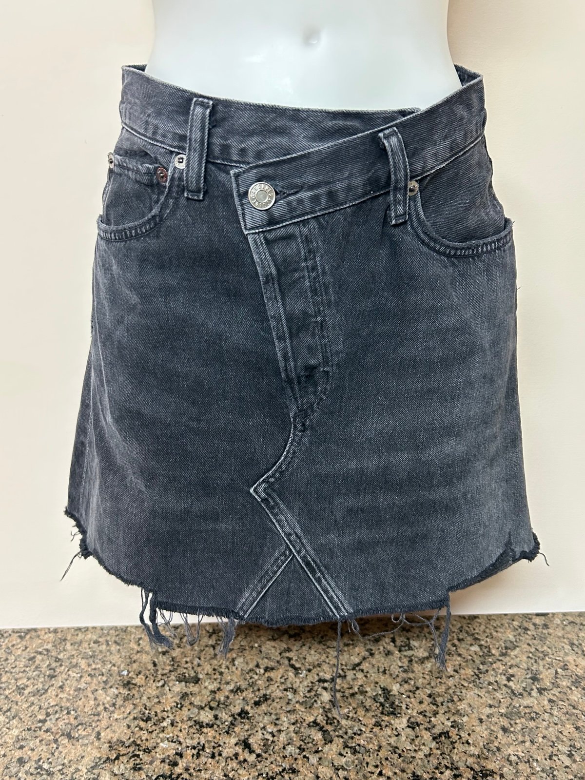 AGOLDE Criss Cross Denim Skirt