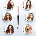 Long Barrel Wand Curling Iron - BESTOPE PRO 6 in 1 Curling Wand Set with Ceramic