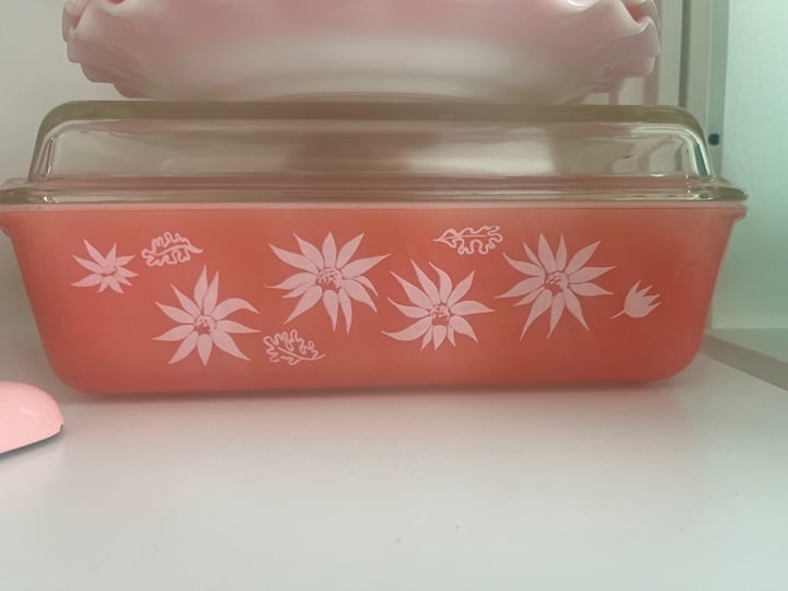 Pyrex Pink Agee Rose Flannel Spacesaver HTF