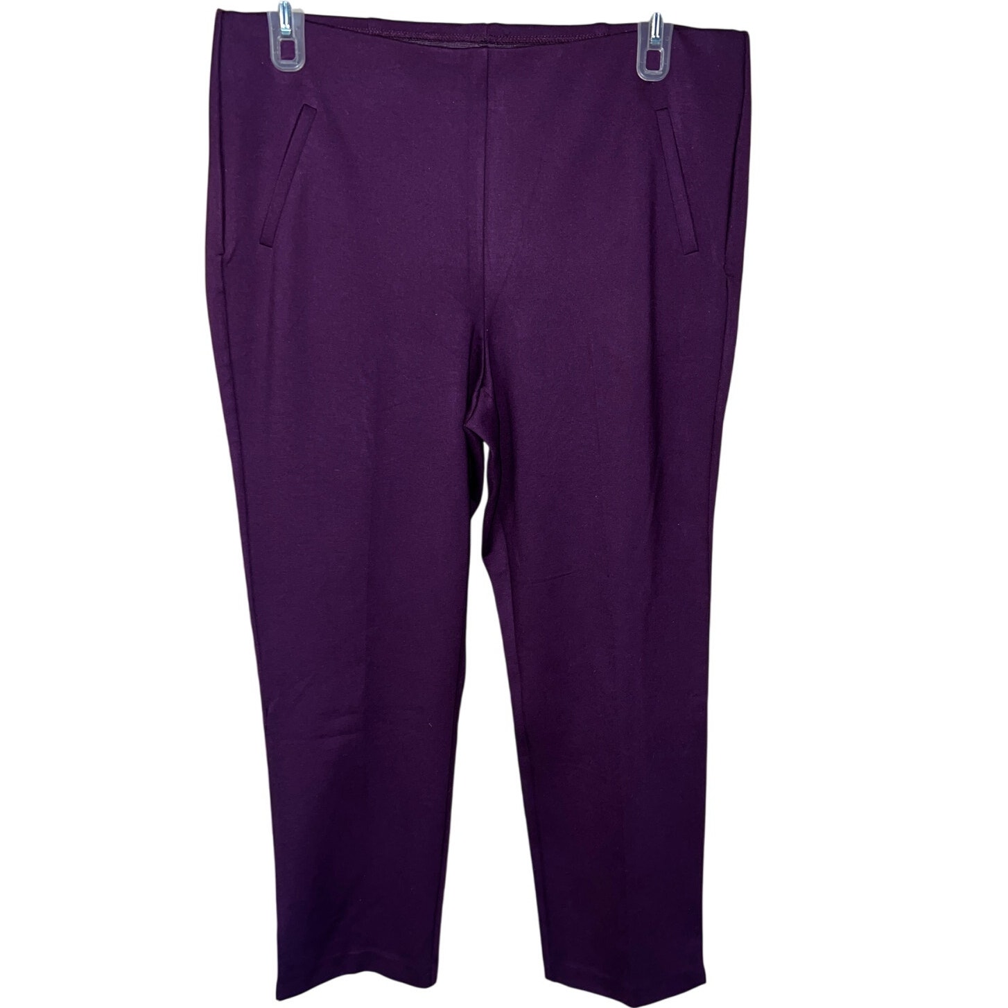 Chico's Pants Womens 16 X-large So Slimming Ankle Purple Ponte Knit Pull On New