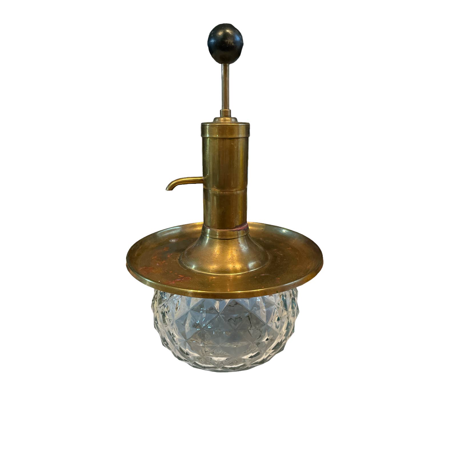 Park Industries Glass/Brass Liquor Decanter Dispenser Liquid 60’s Decanter