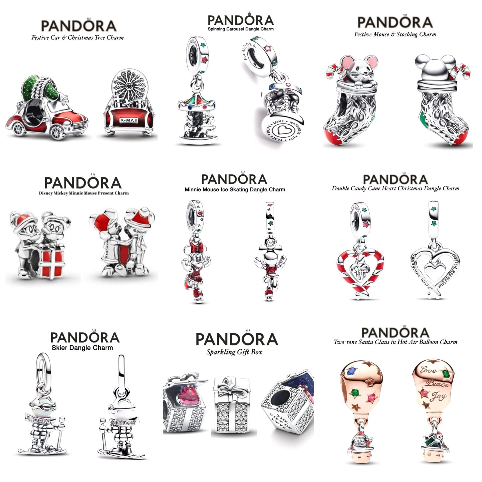 PANDORA Christmas Charms w/box (Any 3 Charms)