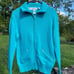 Vintage IZOD Zip up Cardigan Teal 90's 2000 Y2K