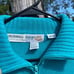 Vintage IZOD Zip up Cardigan Teal 90's 2000 Y2K