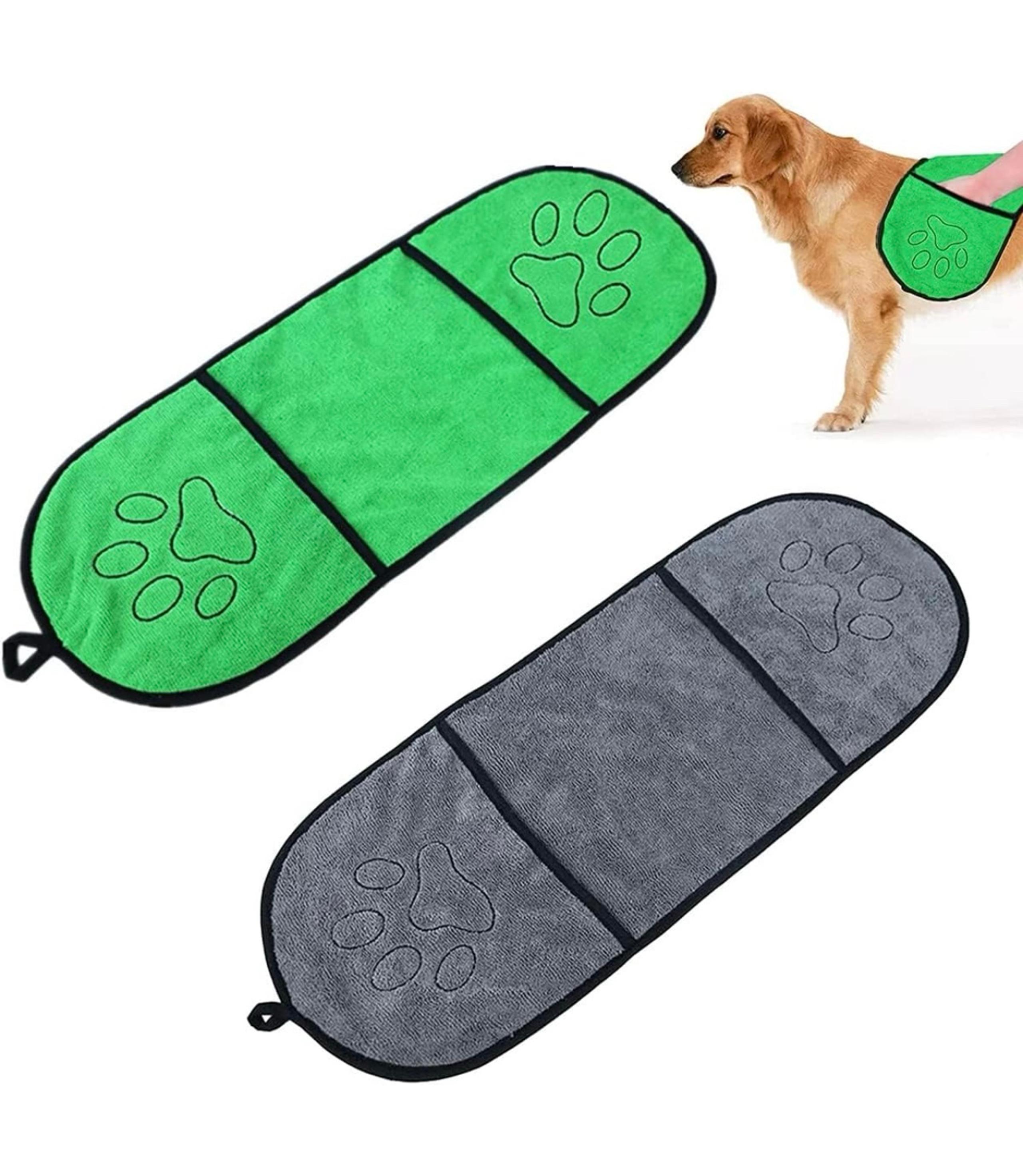 Dog Towel, 2Pack Ultra Absorbent Soft Towels Quick Dry Super Shammy Towel with H