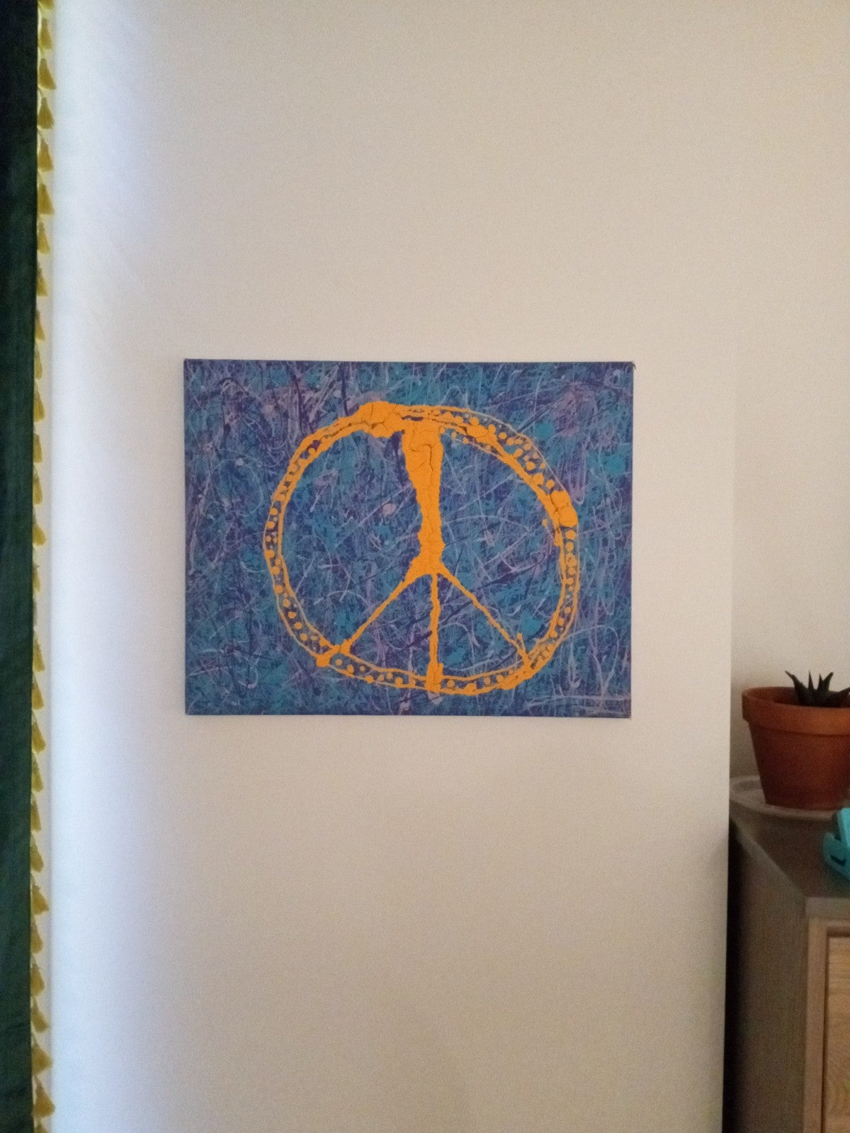 A beautiful painting of the peace sign