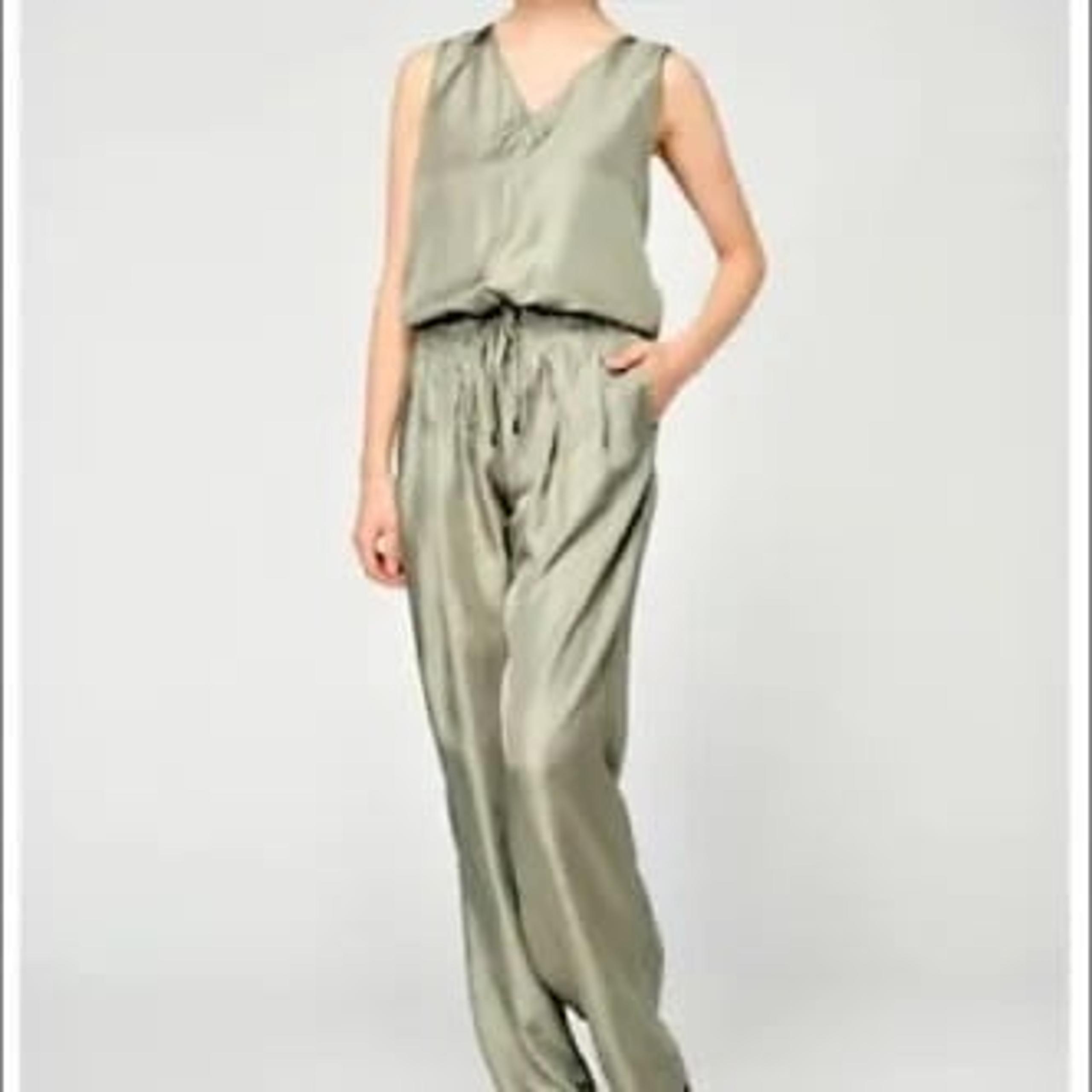 RAG & BONE Silk Green JUMPSUIT Romper Elsa Khaki Sage V-Neck Baggy  V-neck NWOT