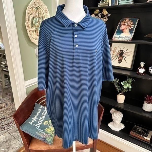 Vineyard Vines Blue Striped Performance Polo Size XL