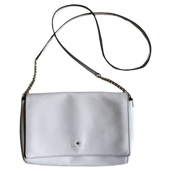 Kate Spade New York Pumice Leather Charlotte Cream White Shoulder Bag Crossbody