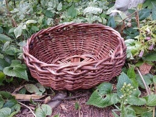 Farmhouse Dark Brown Oval EASTER BASKET Primitive Chunky Cottagecore VTG DECOR