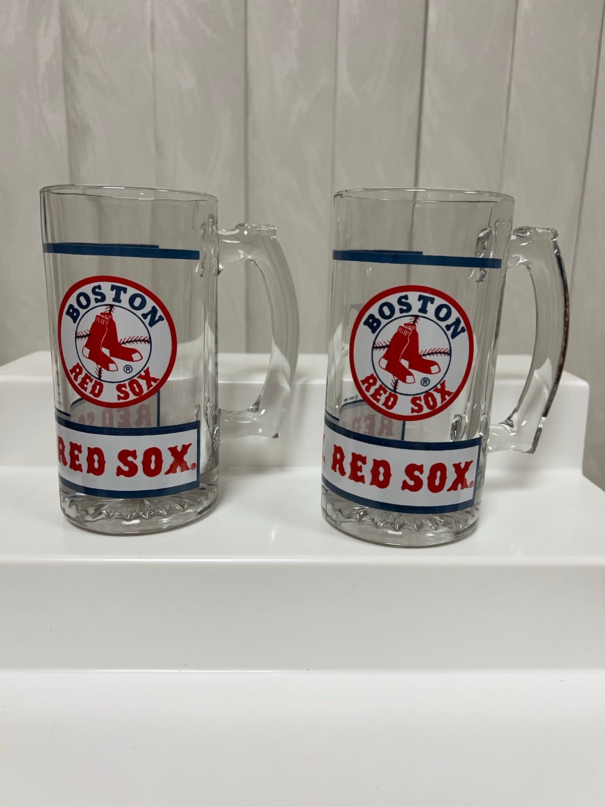 Vintage MLB Baseball BOSTON RED SOX 12 oz Glass Beer Stein Mug 1991