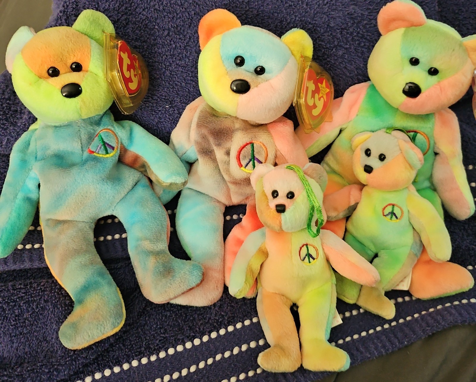 TY BEANIE PEACE LOT OF 5