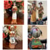 Lot of 2 Vintage Silvestri Paper Mache Pilgrim Couple Man and Woman Figurines Th