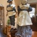 Lot of 2 Vintage Silvestri Paper Mache Pilgrim Couple Man and Woman Figurines Th