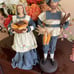 Lot of 2 Vintage Silvestri Paper Mache Pilgrim Couple Man and Woman Figurines Th