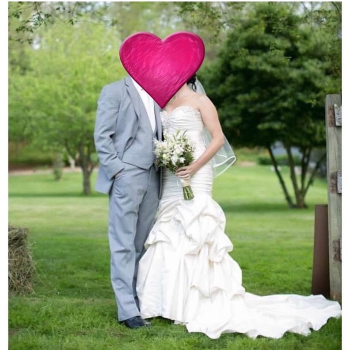 Allure Romance wedding gown with veil