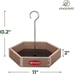 Kingsyard Platform Bird Feeder for Outdoor Hanging - Rugged Recycled Plastic Wil