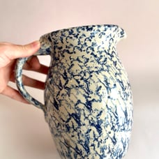 Pottery Blue Pitcher