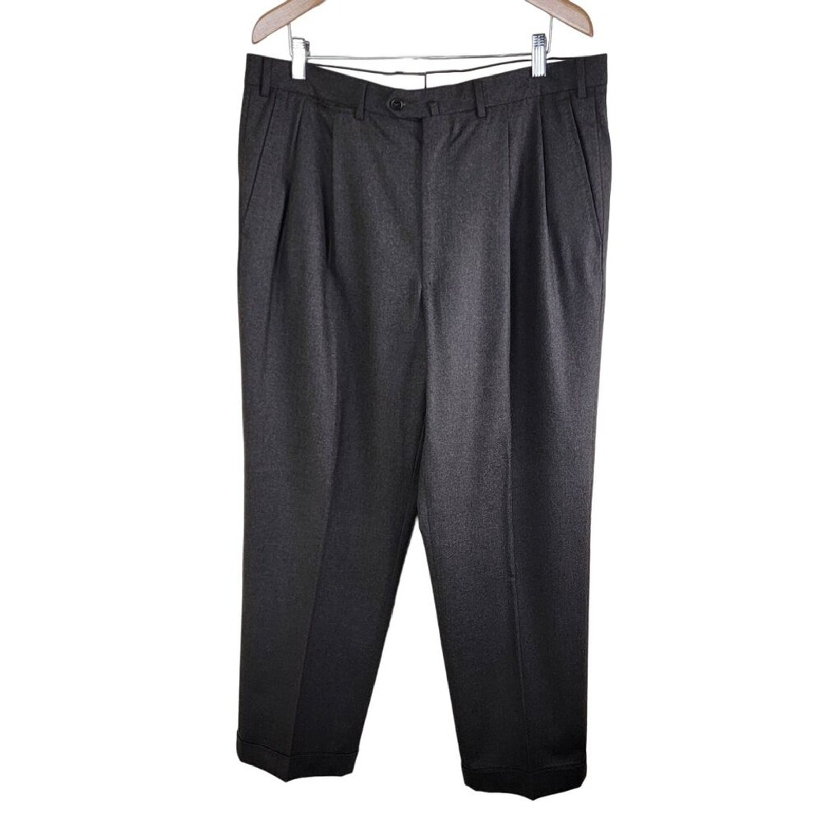 Ermenegildo Zegna Tweed Wool Trouser Pants Mens 38R Brown 75L102