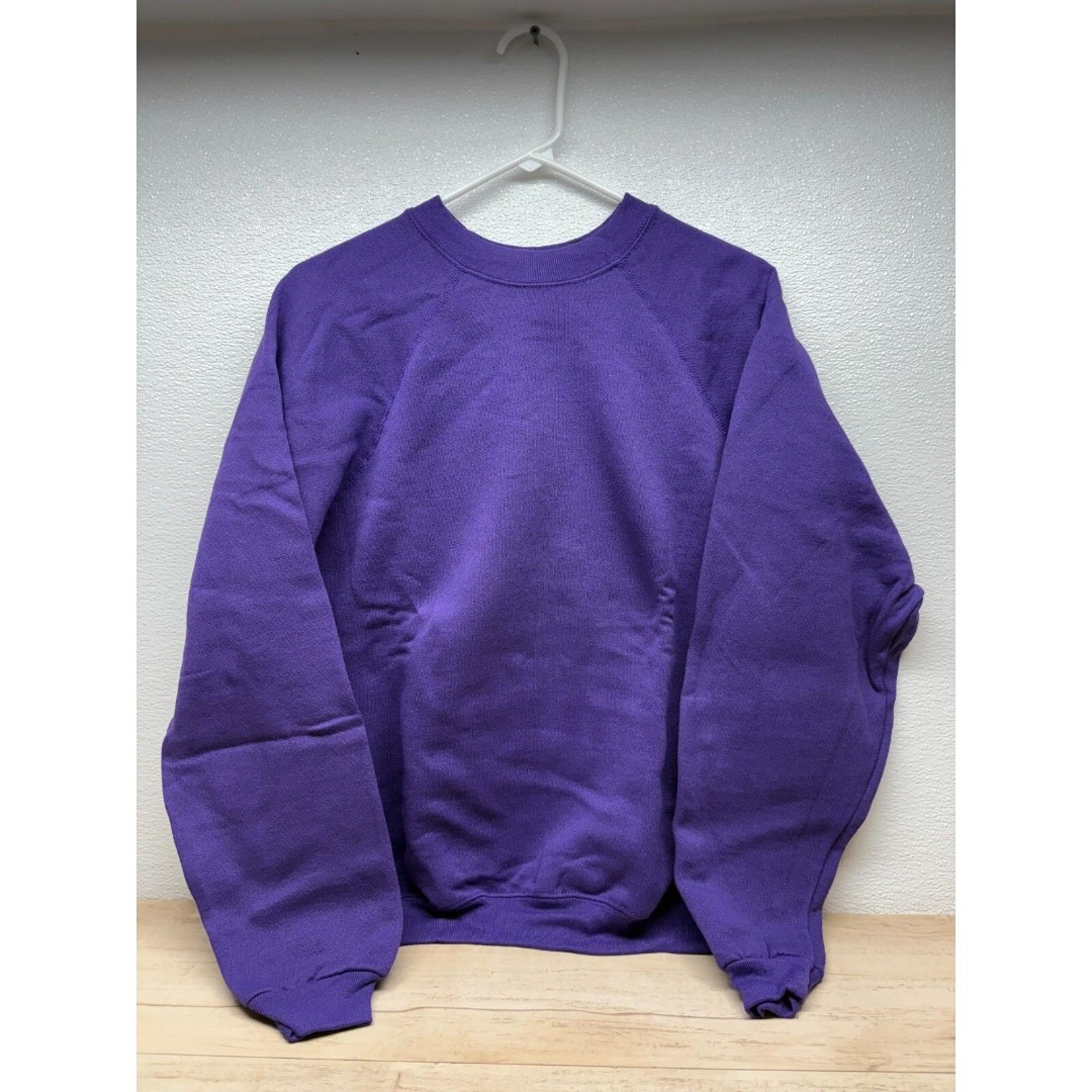 Vtg Tultex Womens Purple Long Sleeve Sweatshurt Size: L