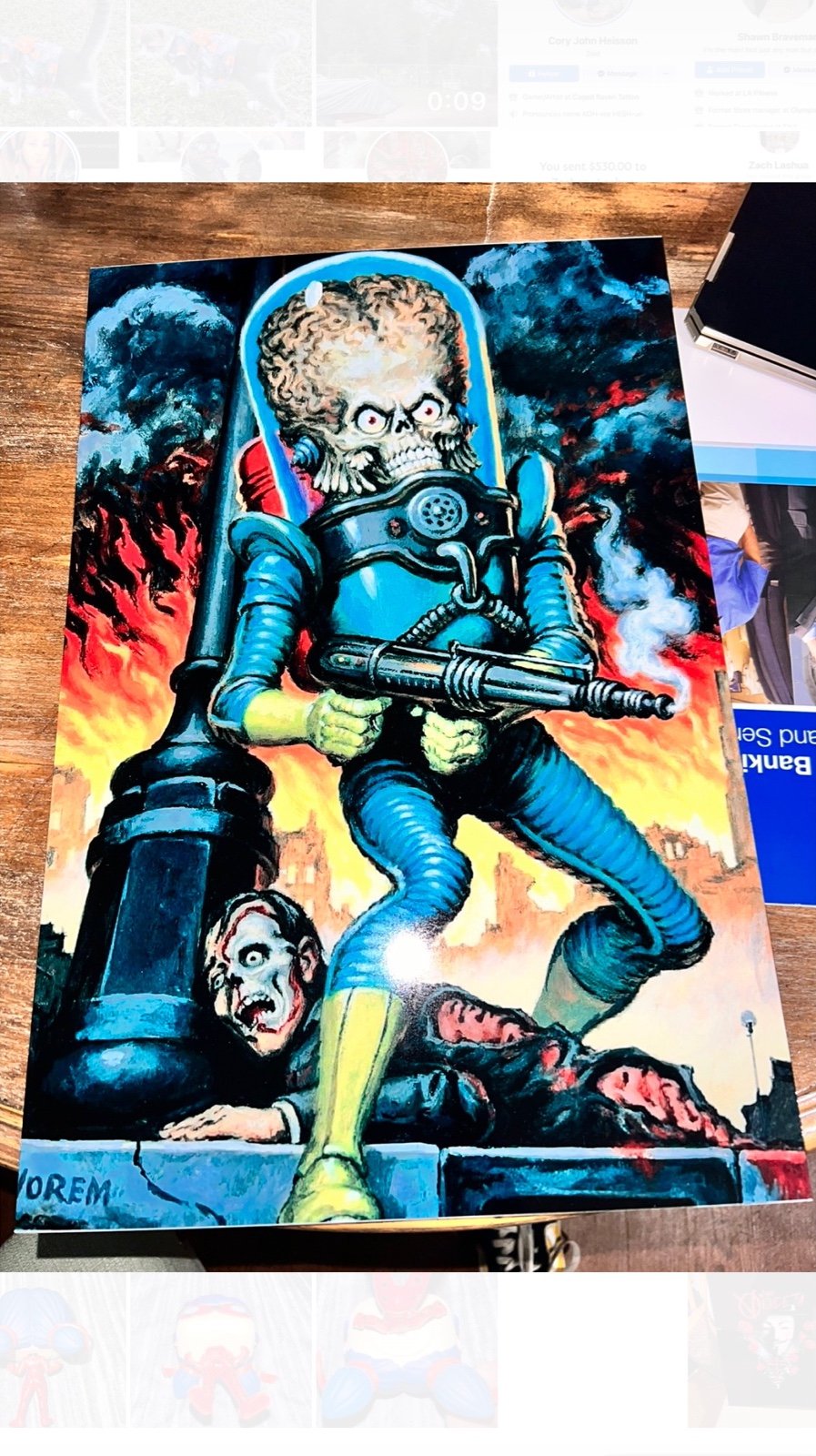 12x 18 Metal Wall Sign mars attacks