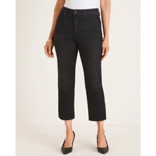 Chico's High Rise Straight Leg Crop Jeans Size 0R/4R Dark Charcoal Black