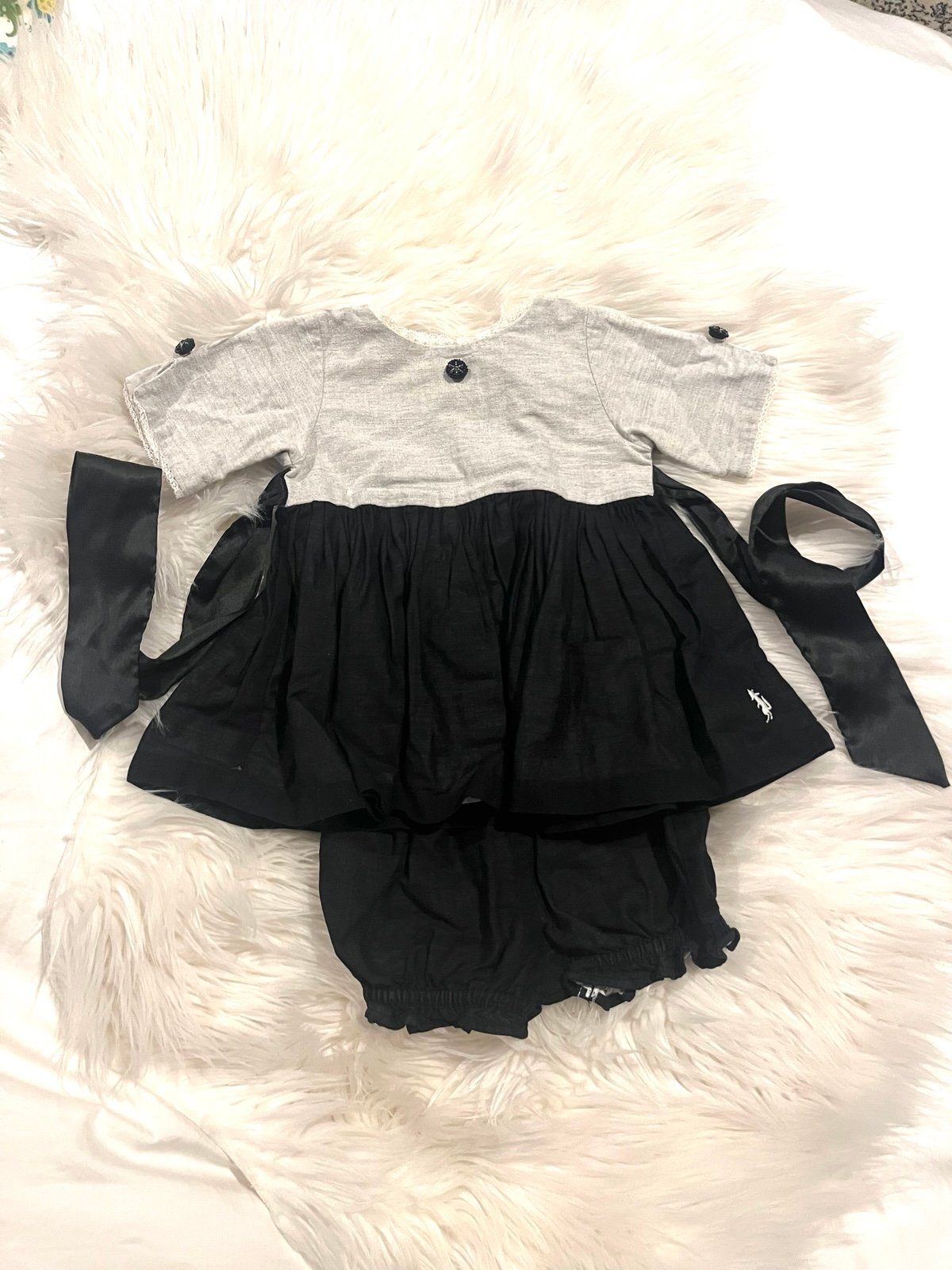 Well Dressed Wolf Black Linen Dress with Bloomers