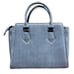 Just Fab Blue Jean Handbag Silver Plastic Chain 3 Divide pockets