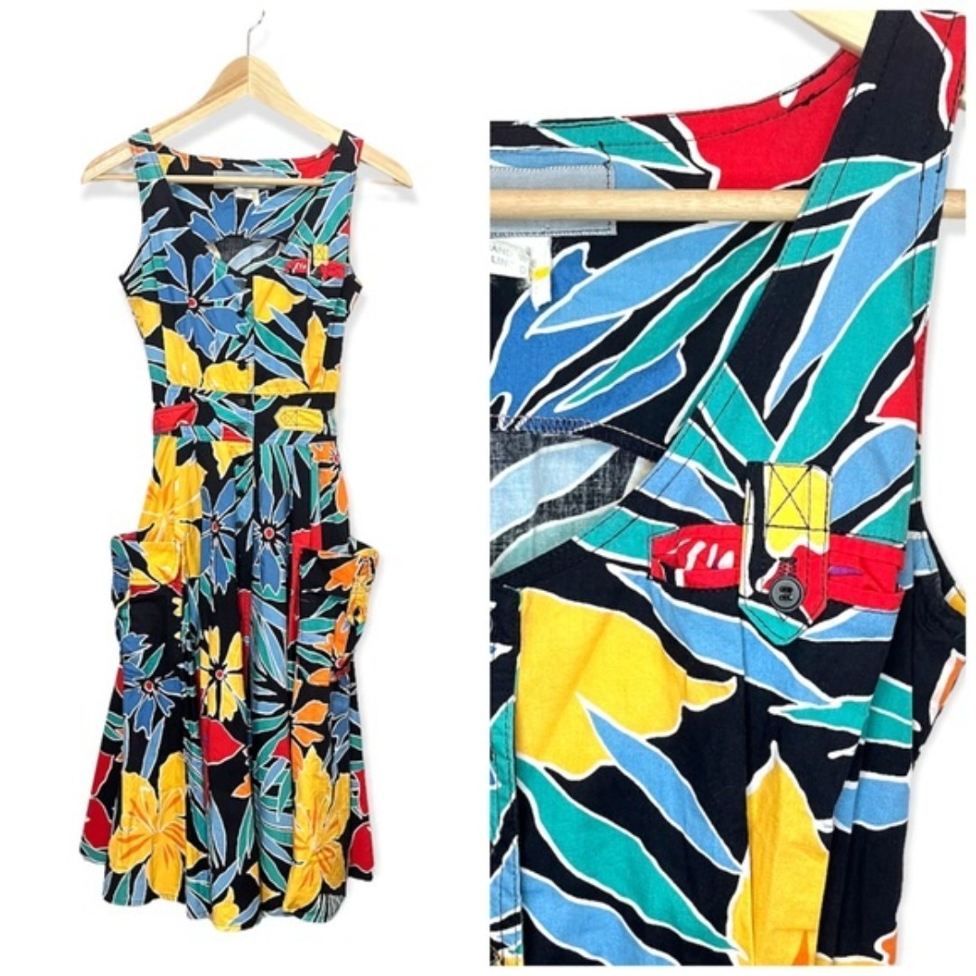 Karen Alexander Vintage Floral Button front Dress with Pockets