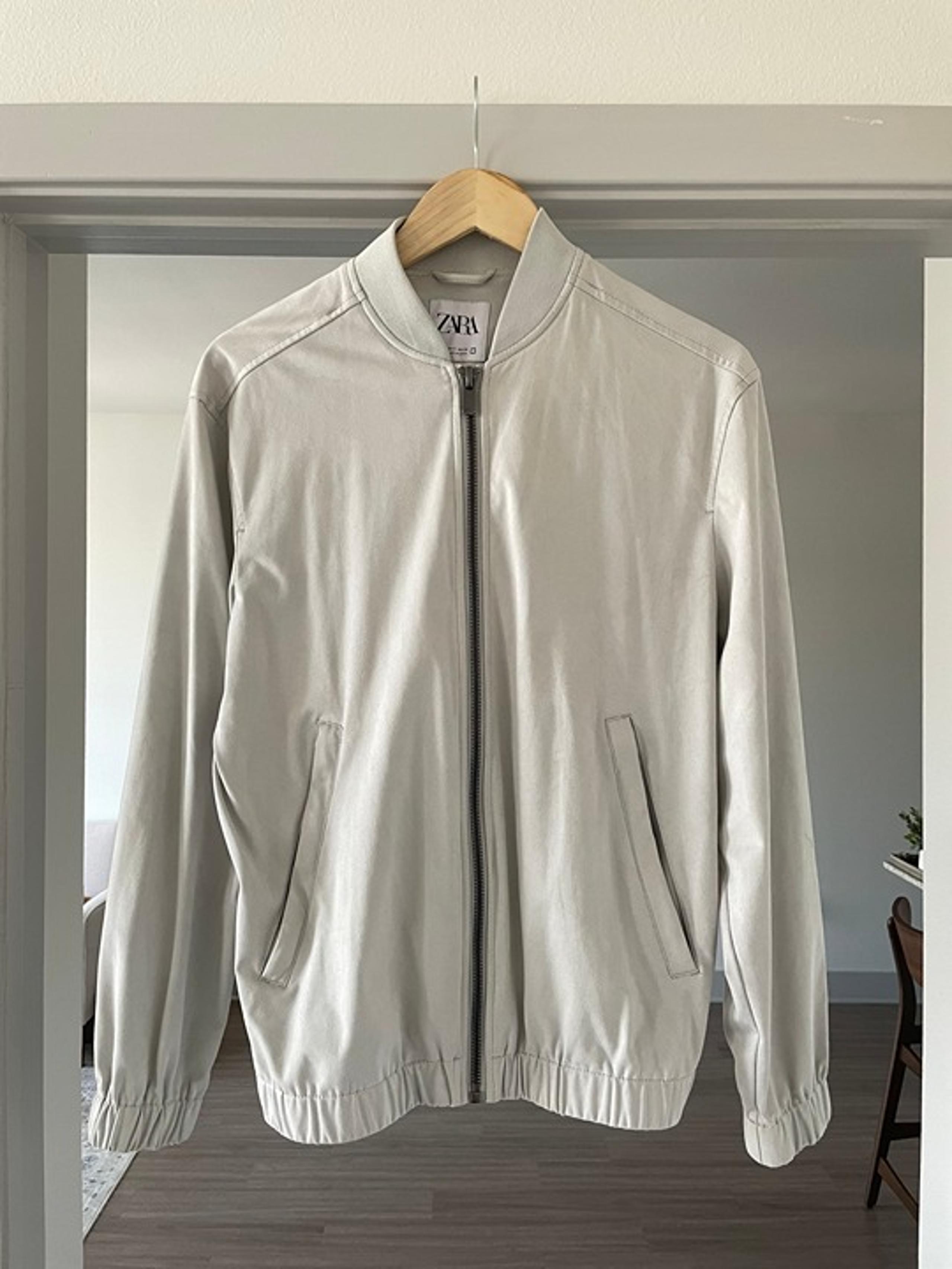 Men's Zara Bomber Jacket Light Gray- Size Small
