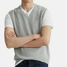 Polo by Ralph Lauren Men’s Big and Tall Pima Cotton V-Neck Sweater Vest 4XLT