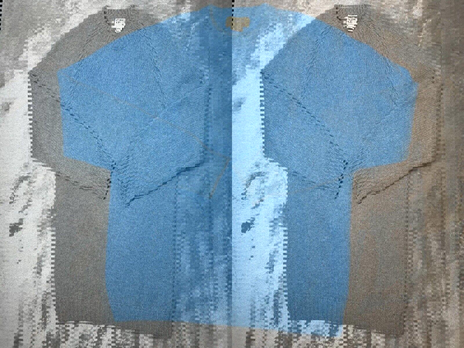 J Crew Crew Neck Heather Sky Blue Sweater XL Wool