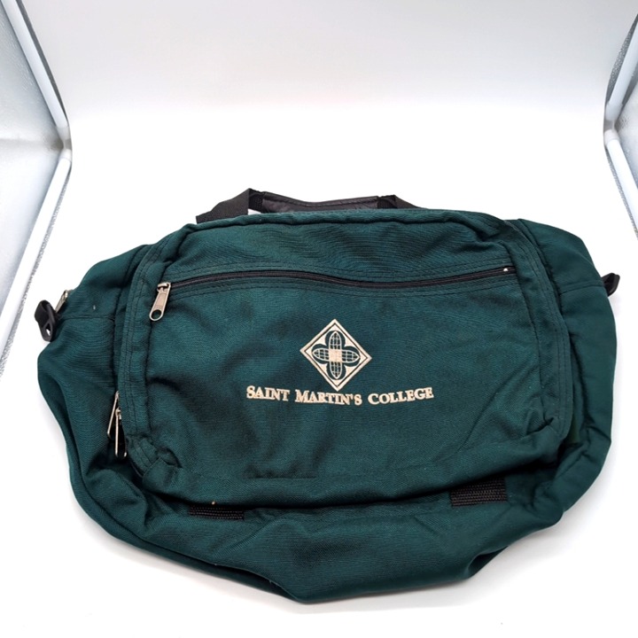 Saint Martin's College Green duffle bag by Uphill Downs made in USA