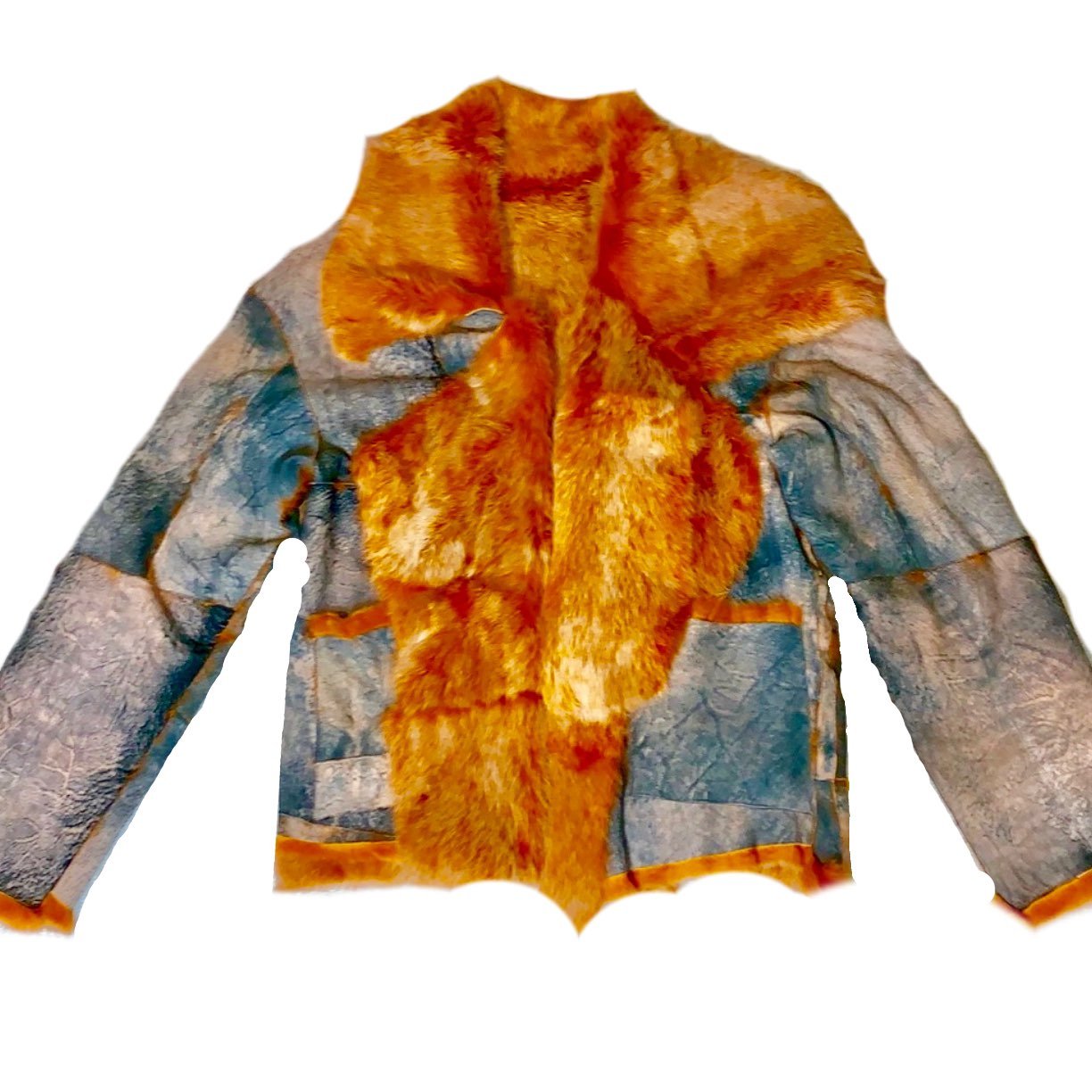 Giles Ricart Suade Fur Patchwork Coat