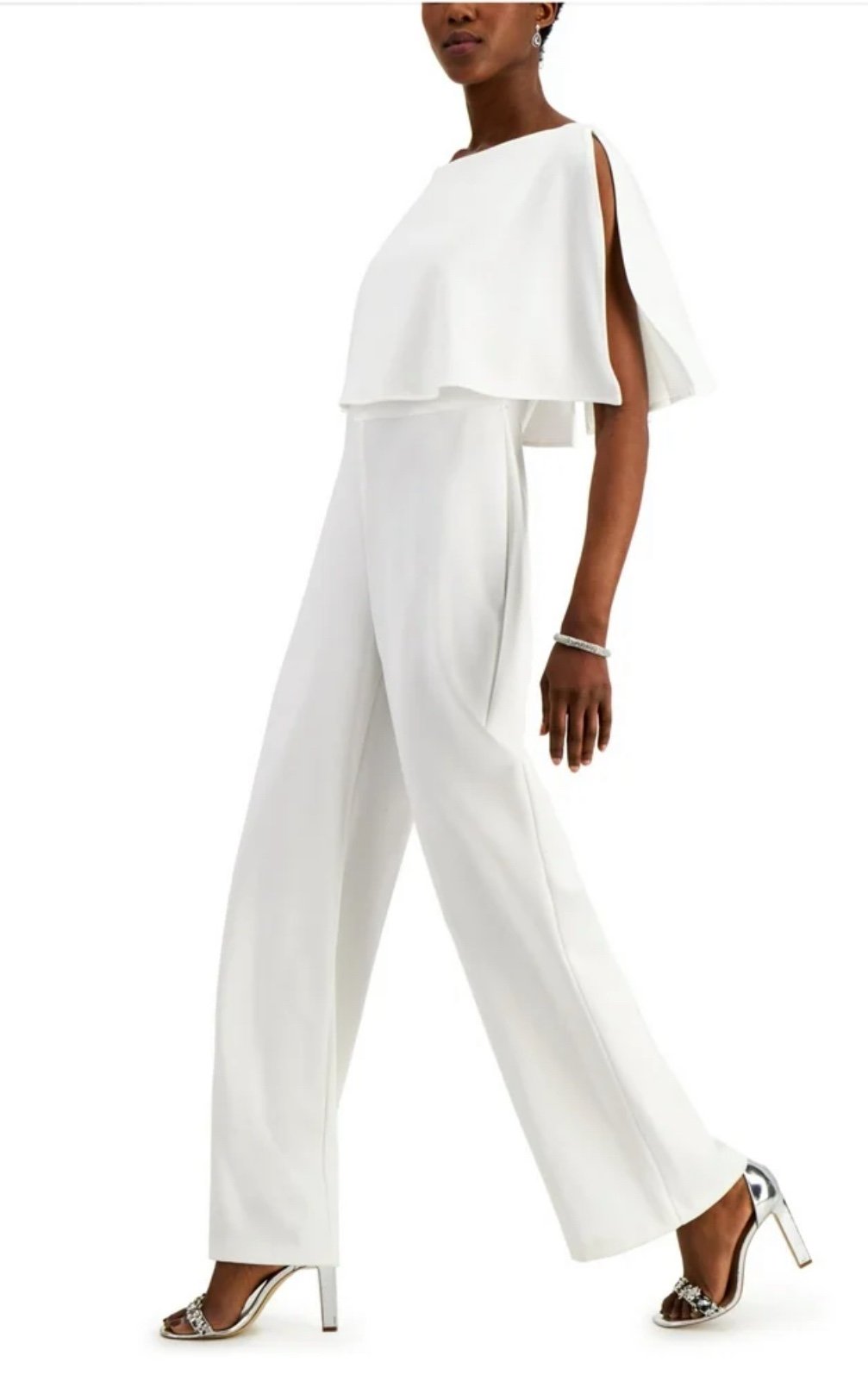 Beautiful White Jumpsuit by Connected Apparel in size 6P New